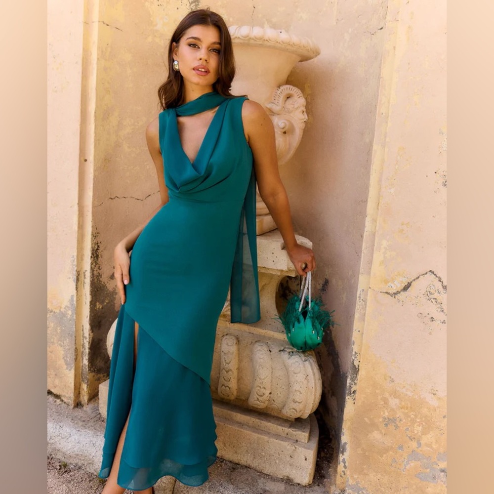 Lady Pipa Rabat Petrol Blue Teal Evening Gown